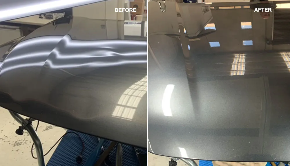 Paintless dent repair before and after, Dent & Scratch Direct