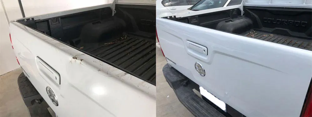 Paintless dent repair before and after, Dent & Scratch Direct