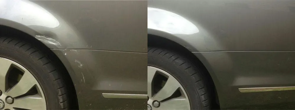 Paintless dent repair before and after, Dent & Scratch Direct