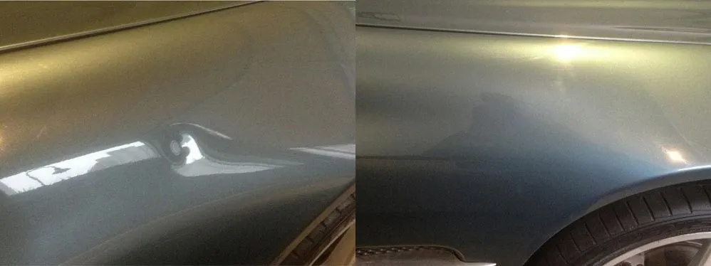 Paintless dent repair before and after, Dent & Scratch Direct