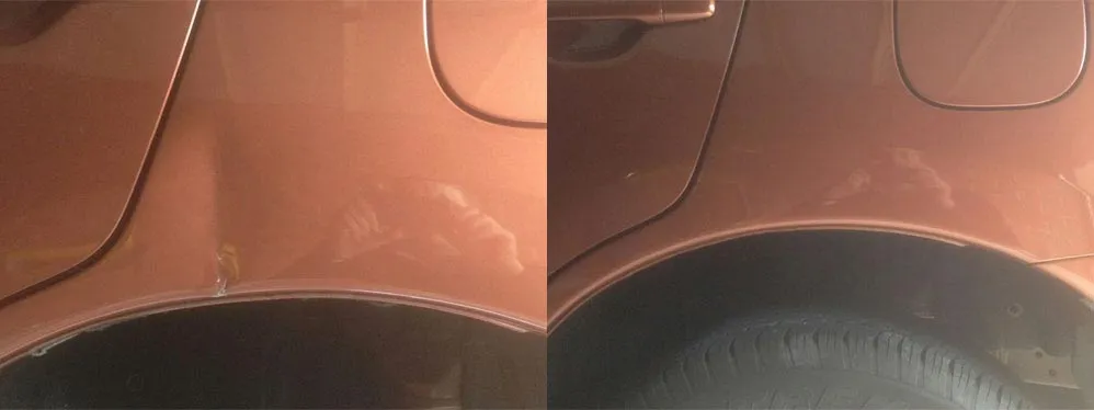 Paintless dent repair before and after, Dent & Scratch Direct