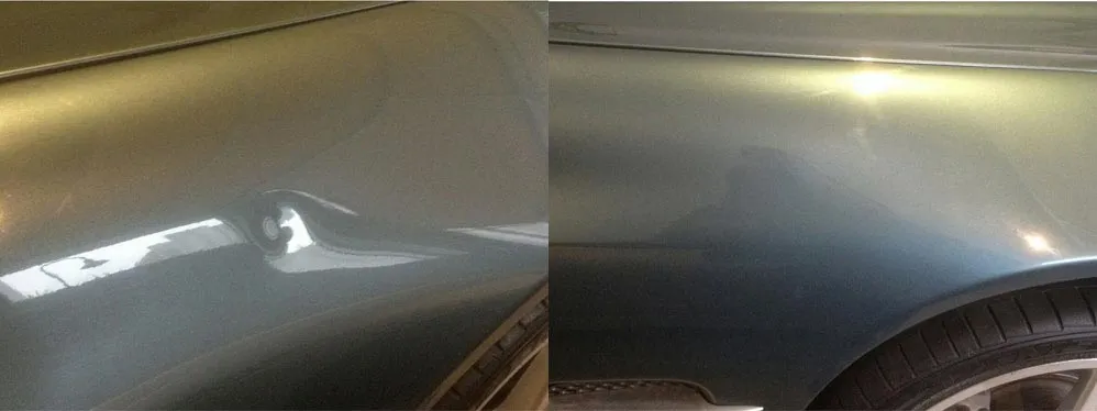 Paintless dent repair before and after, Dent & Scratch Direct