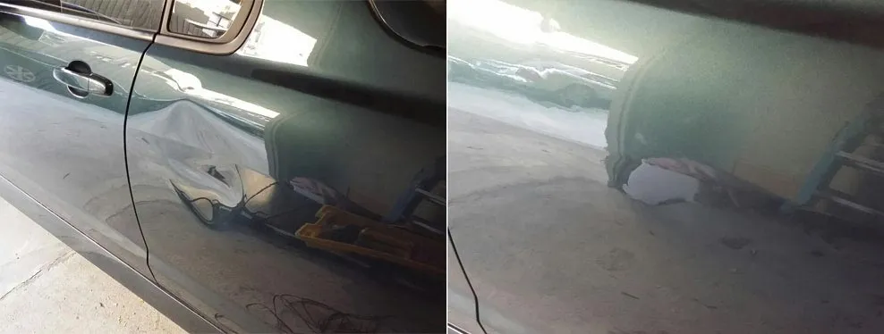 Paintless dent repair before and after, Dent & Scratch Direct