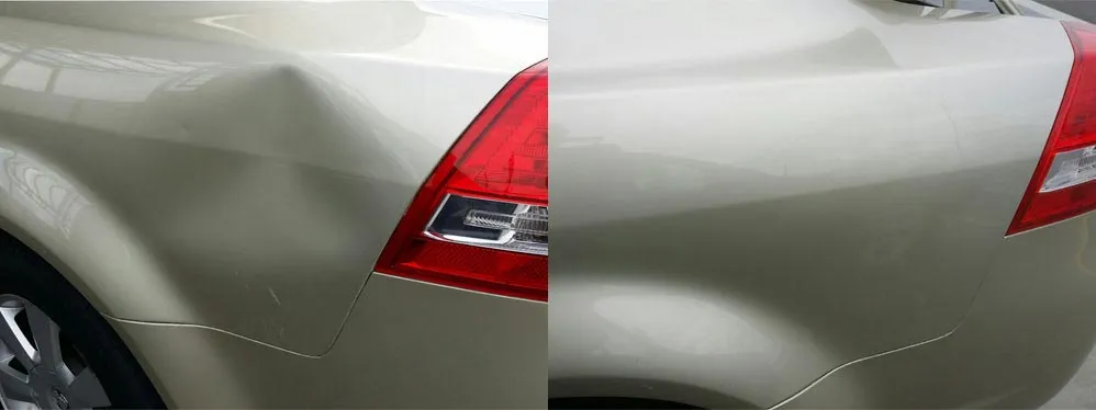 Paintless dent repair before and after, Dent & Scratch Direct