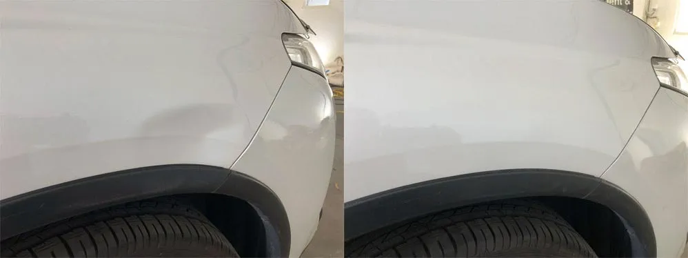Paintless dent repair before and after, Dent & Scratch Direct