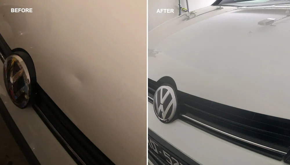 Paintless dent repair before and after, Dent & Scratch Direct