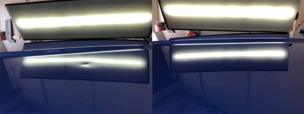 Paintless dent repair before and after, Dent & Scratch Direct