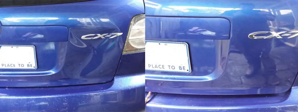 Paintless dent repair before and after, Dent & Scratch Direct