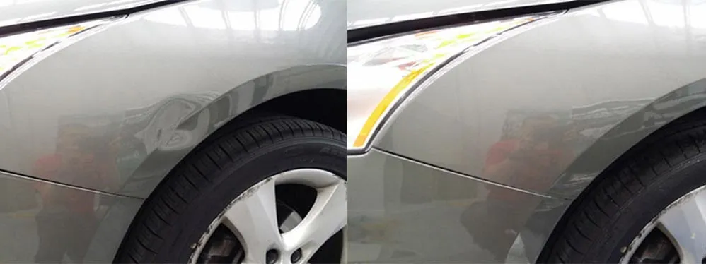 Paintless dent repair before and after, Dent & Scratch Direct