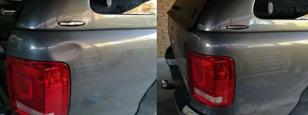Paintless dent repair before and after, Dent & Scratch Direct