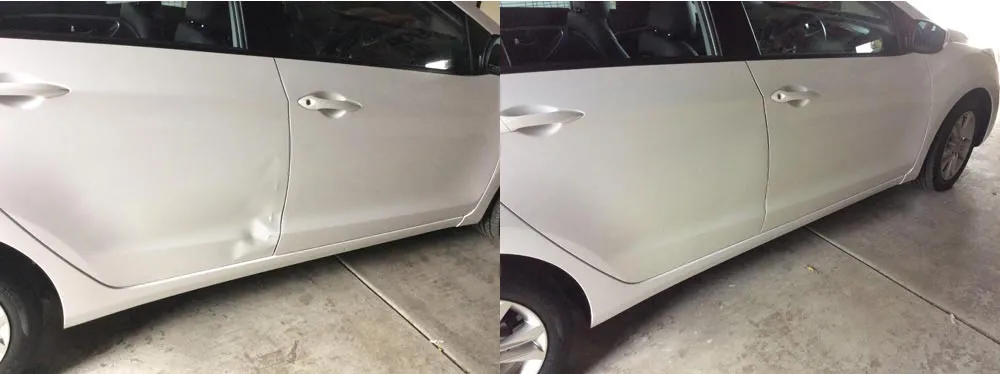 Paintless dent repair before and after, Dent & Scratch Direct