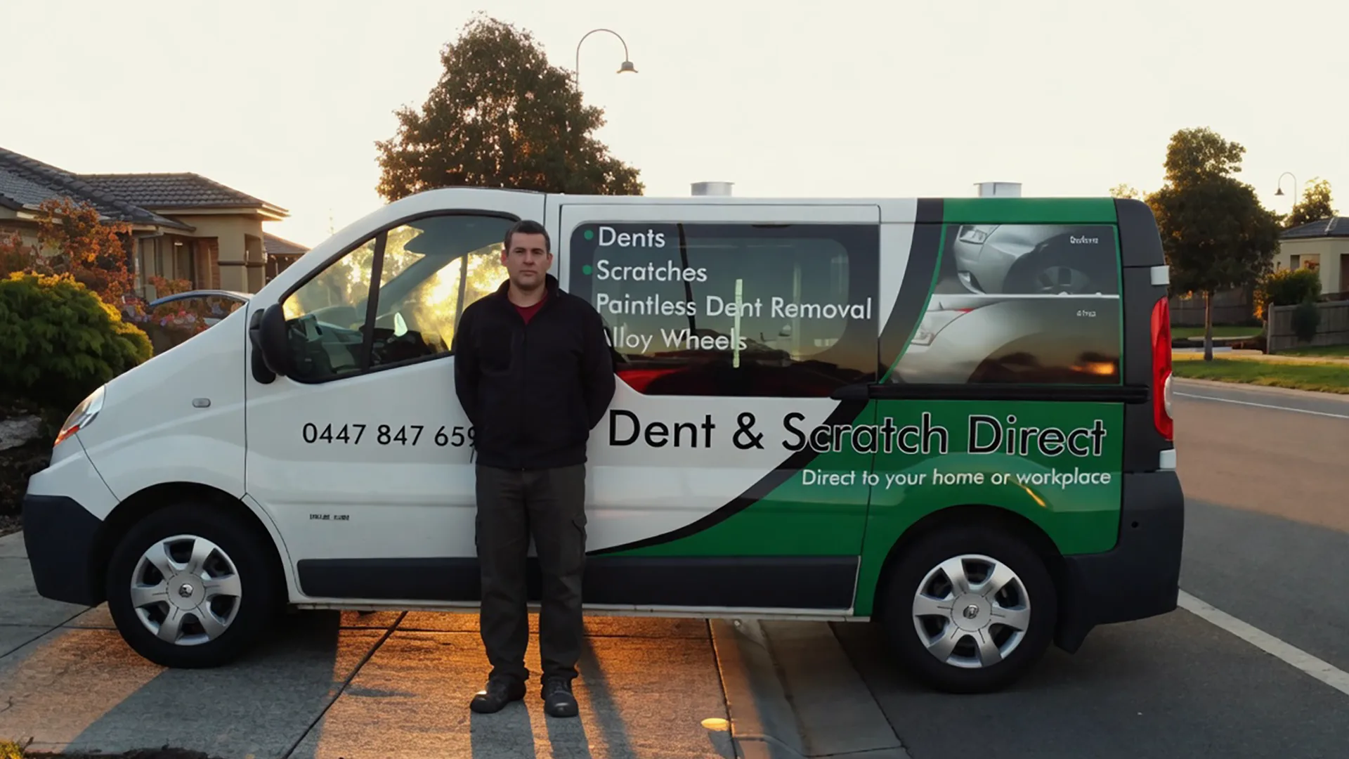 Mobile dent repair at a customer's driveway